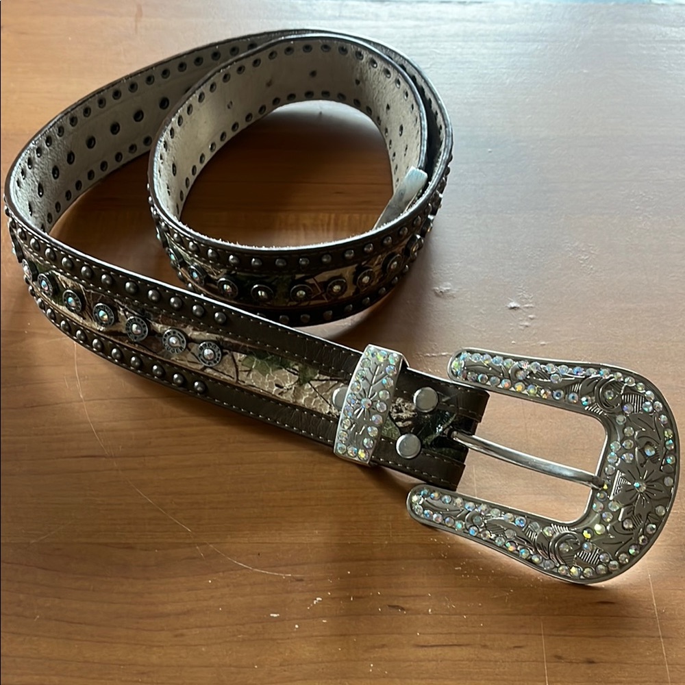 Rhinestone Embellished Western Belt